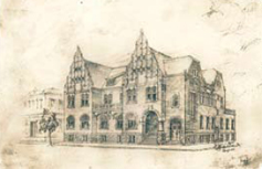 イリス商会社屋のスケッチ