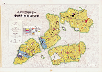 「多摩川西南新都市 土地利用計画図（案）」