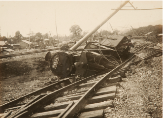 震災復興記念奉迎式パノラマ写真
