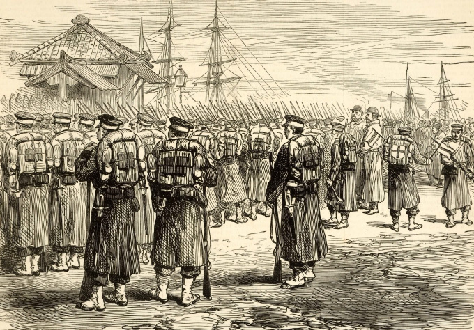 ①出兵の拠点となった西南戦争時の横浜港